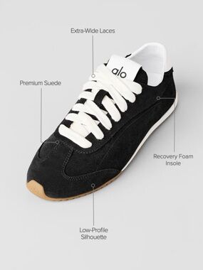 Women Alo Yoga Sunset Sneaker Black sz 8.5